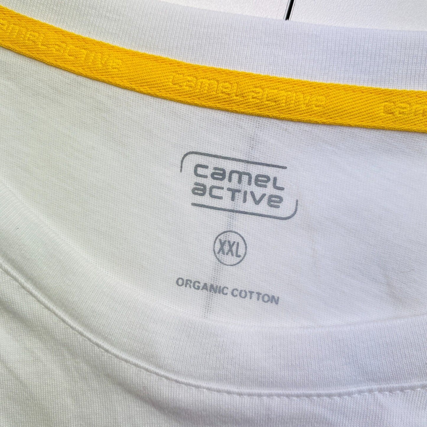 CAMEL ACTIVE Weißes T-Shirt mit Rundhalsausschnitt, Größe 2XL XXL