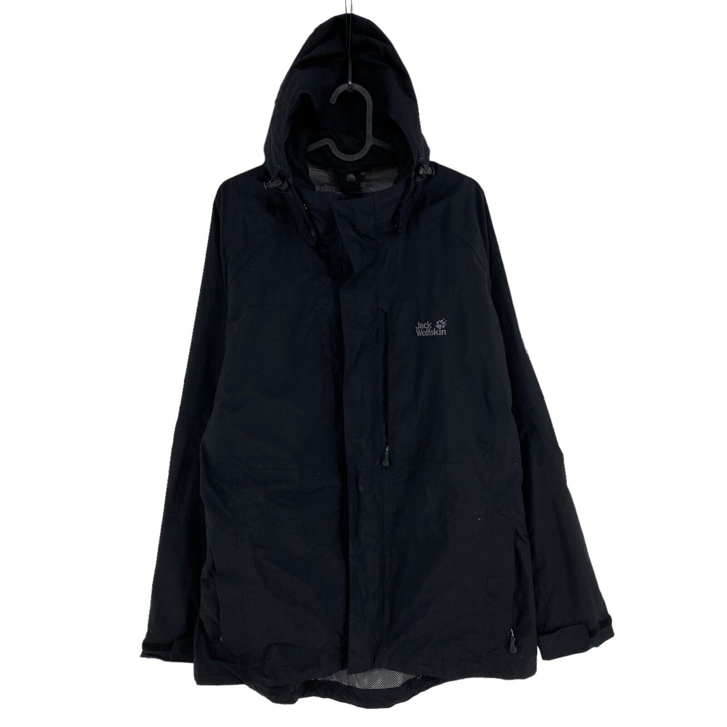 Jack Wolfskin Texapore Black Hooded Parka Jacket Coat Size M