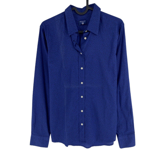 GANT Navy Blue Voile Freckle Dot Shirt Size EU 36 UK 10 US 6