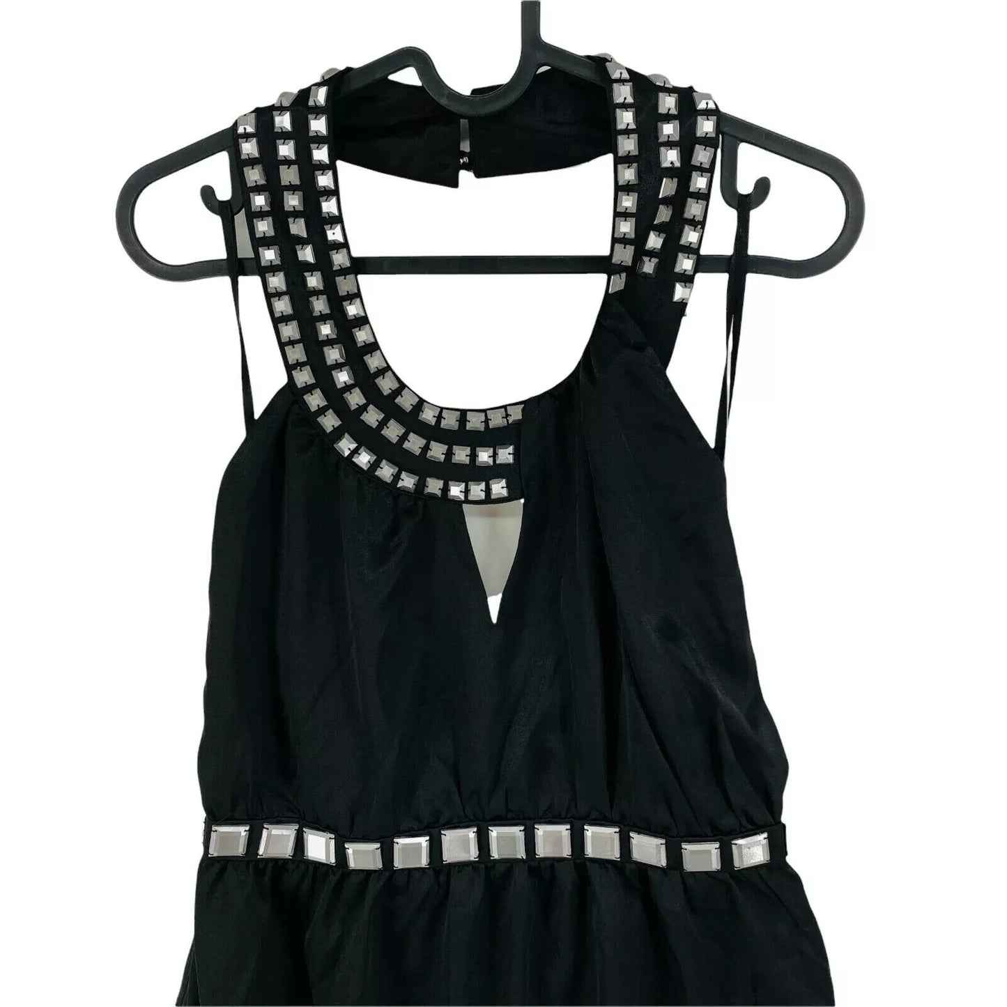 JLO By Jennifer Lopez Black Halter Neck Flared Dress Size M UK 12