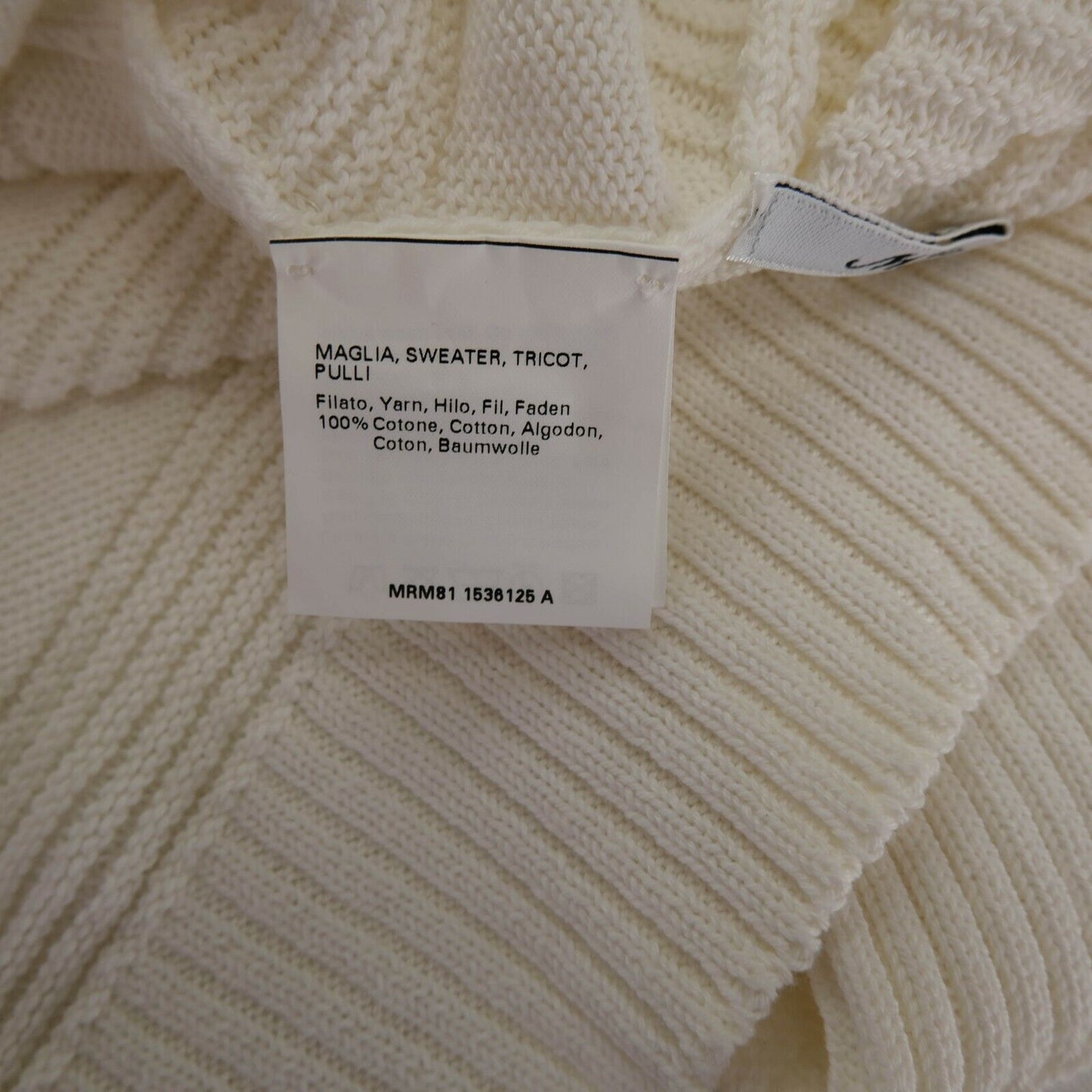 PERSONA White V Neck Jumper Sweater Pullover Size M