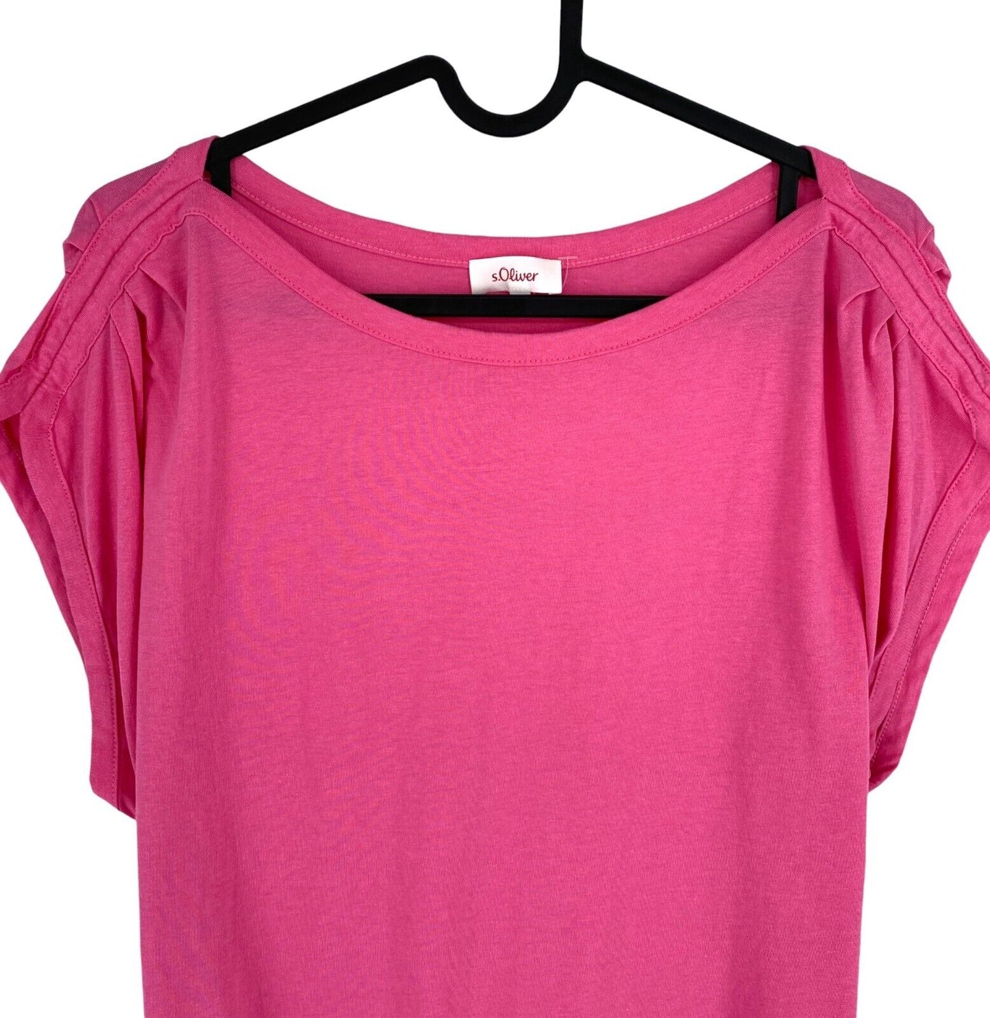 s.Oliver Women Pink Crew Neck Short Sleeves T Shirt Size EU 38 UK 10 US 8