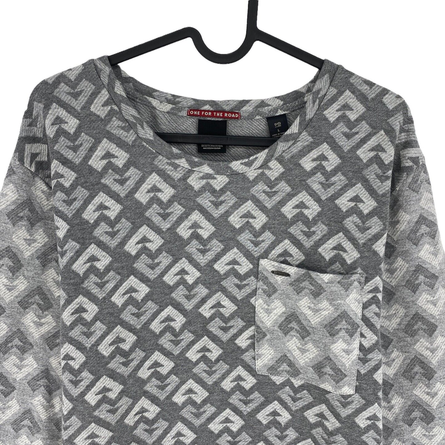 SCOTCH &amp; SODA Gris Pocket Crew Neck Pull Pull Taille L