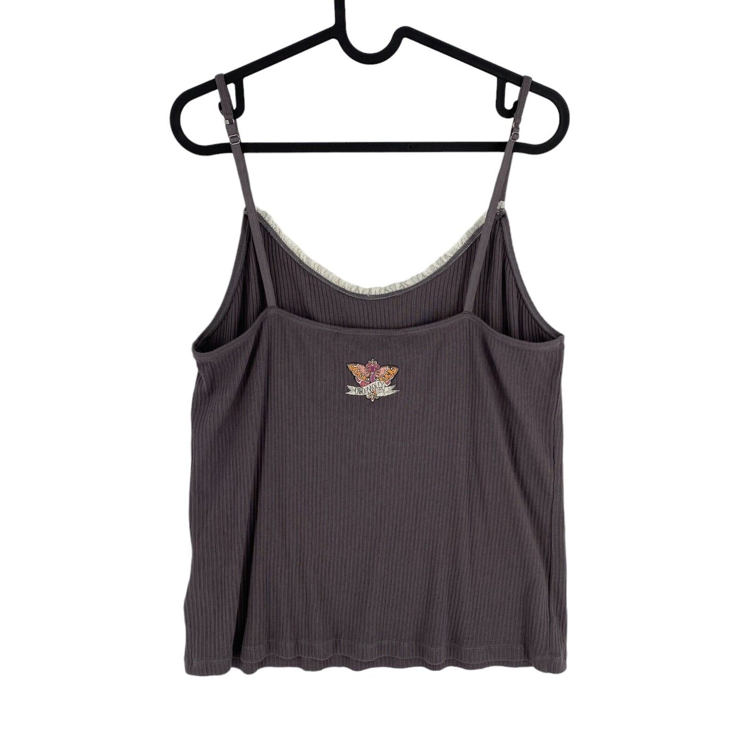 ODD MOLLY Women Grey Drop Needle Slip Tank Top Size 2 / M