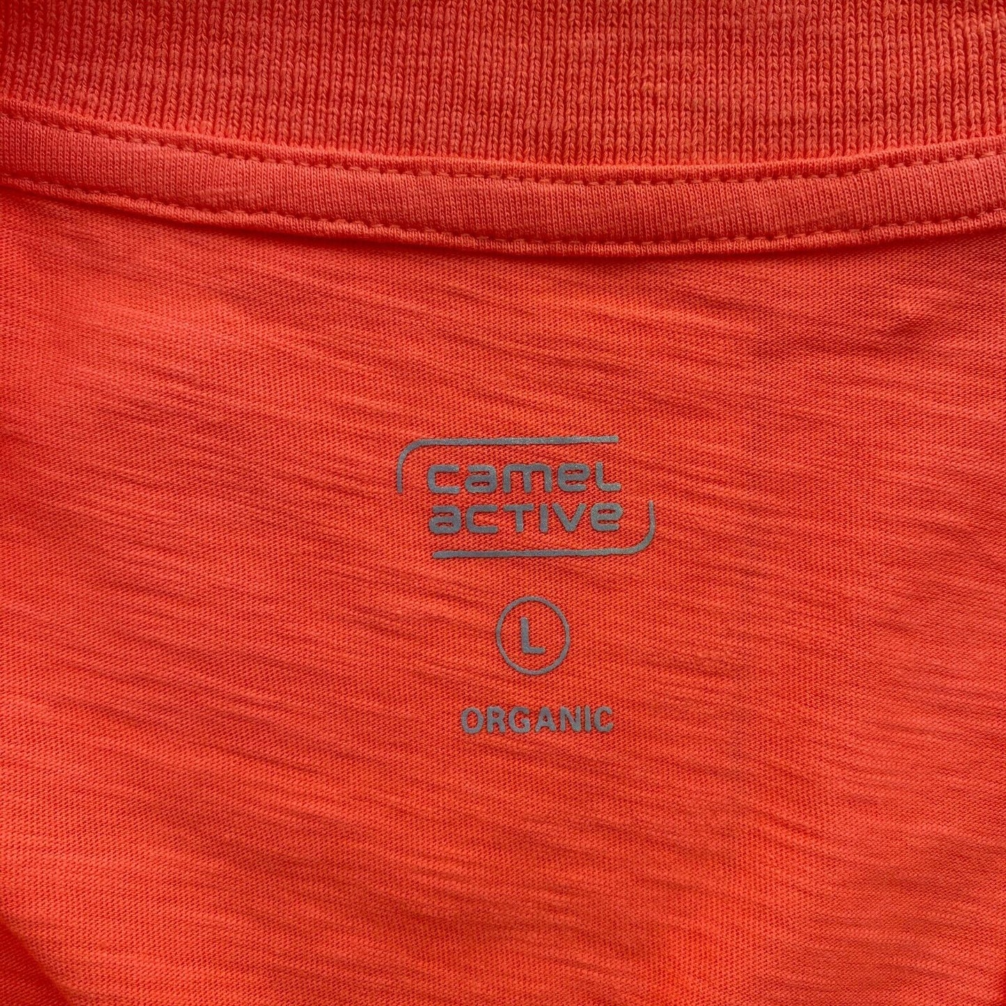 CAMEL ACTIVE Women Pinkish Orange Short Sleeves Polo Shirt Size L