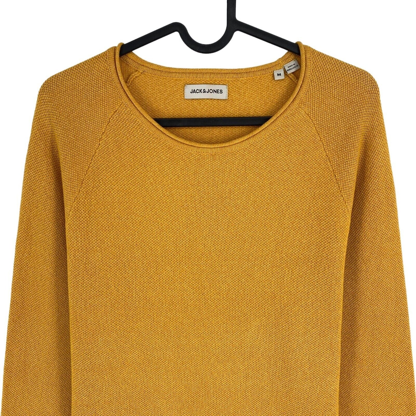 JACK&JONES Yellow Knit Crew Neck Sweater Pullover Size M