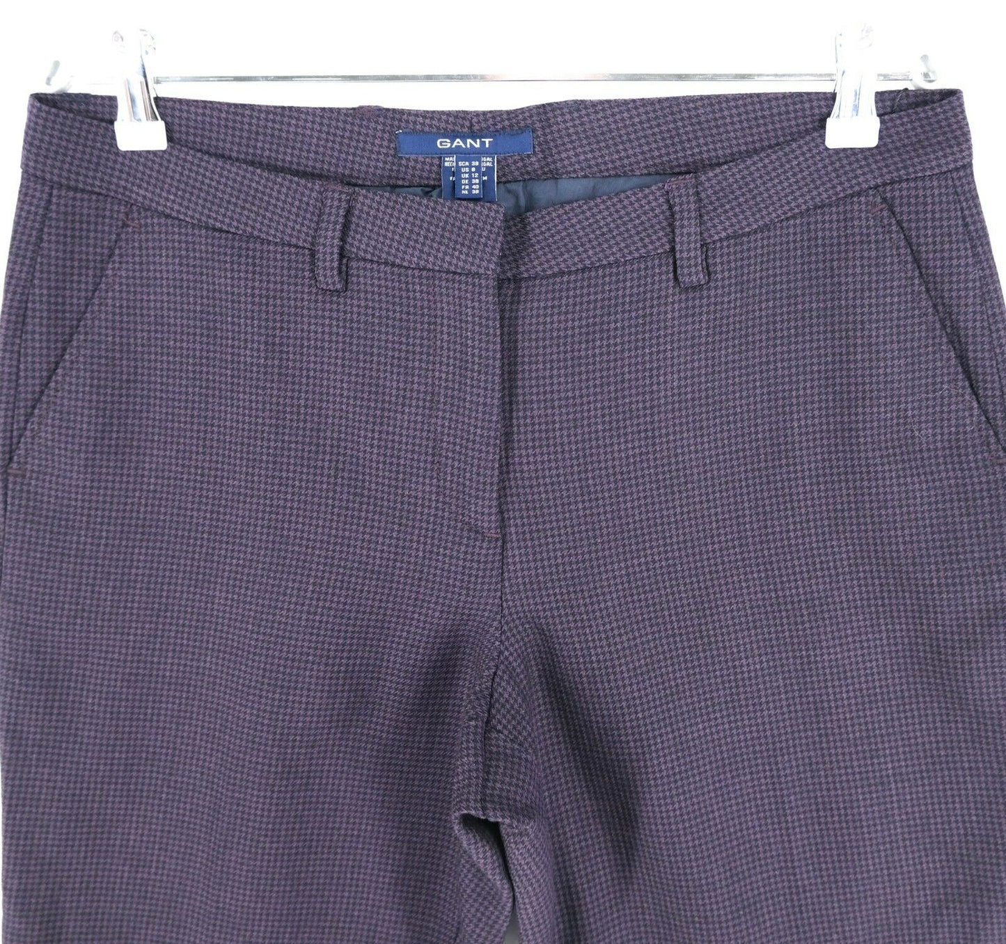 GANT Dark Purple Mini Dogtooth Bermuda Shorts Size EU 38 UK 12 US 8