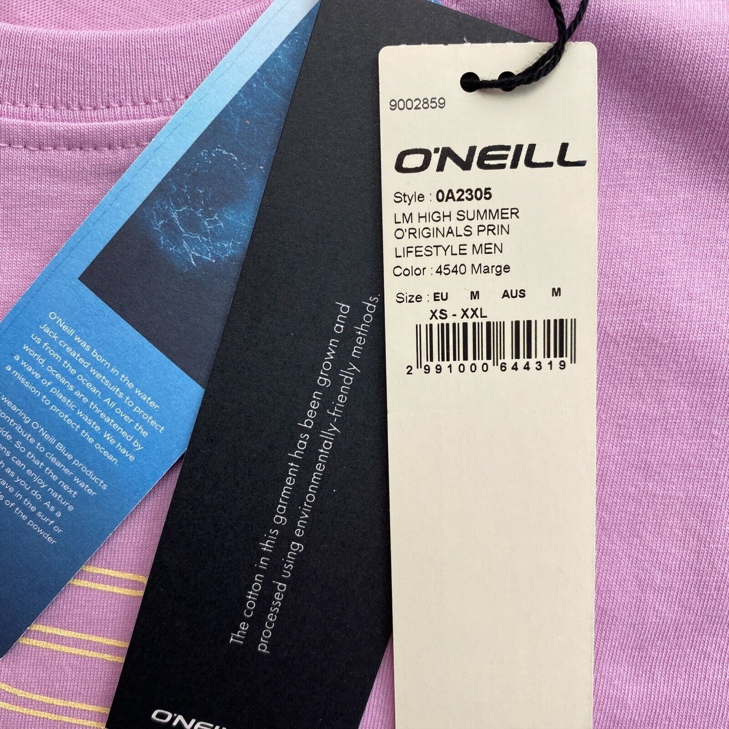 O`NEILL Pink LM High Summer Original Print Crew Neck T Shirt Size M