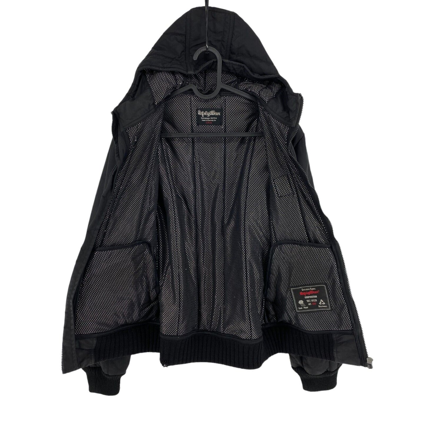 RefrigiWear Veste bomber rembourrée à capuche noire Taille XS