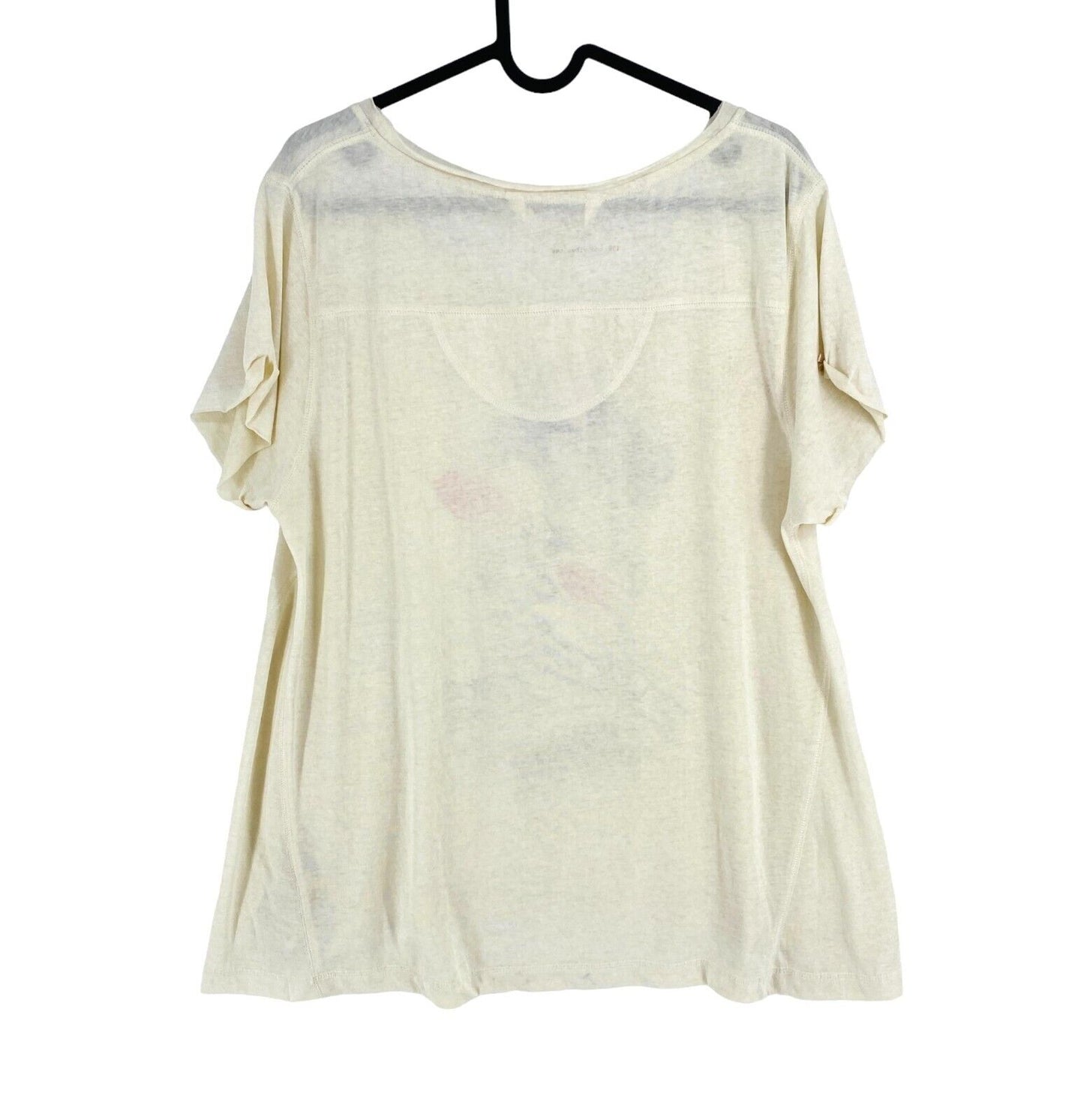 ODD MOLLY Women Beige Odd Vibes Tee Size 3 / L