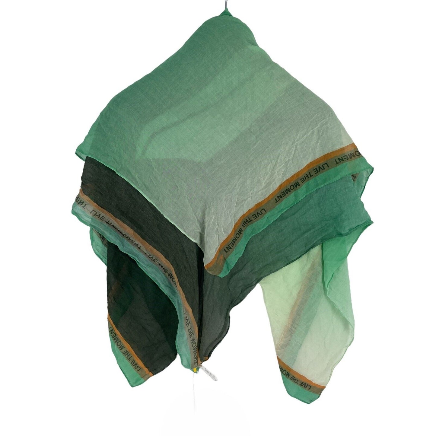 CAMEL ACTIVE Green Logo Cotton Blend Scarf Shawl