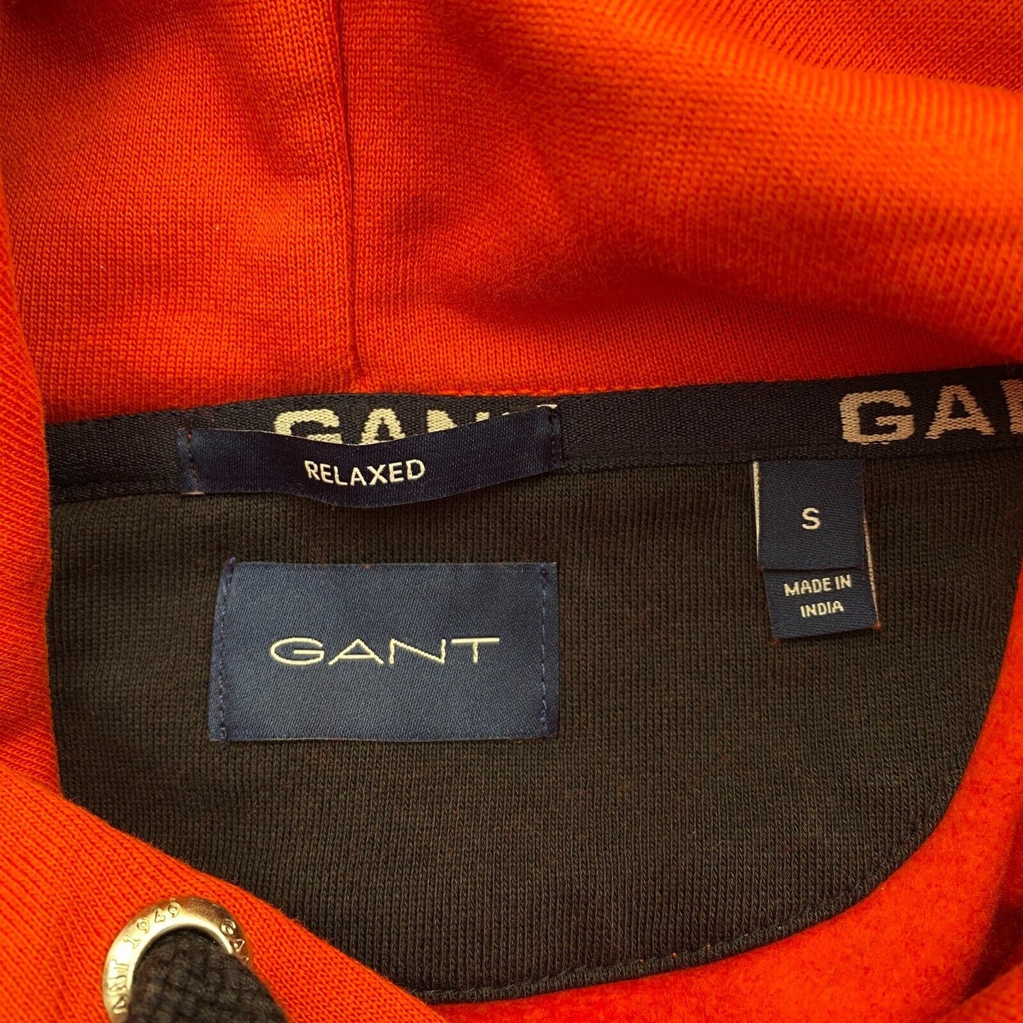 GANT Orange Relaxed Retro Logo Hoodie Sweater Jumper Size S