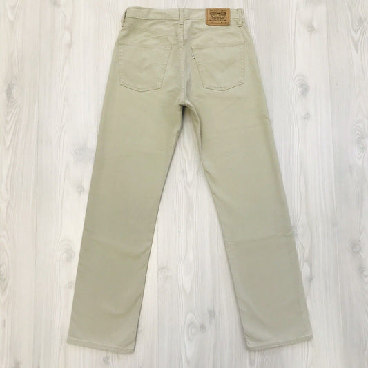 Vintage Levi's 551 Beige Regular Straight Fit Jeans Pants Trousers W33 L32