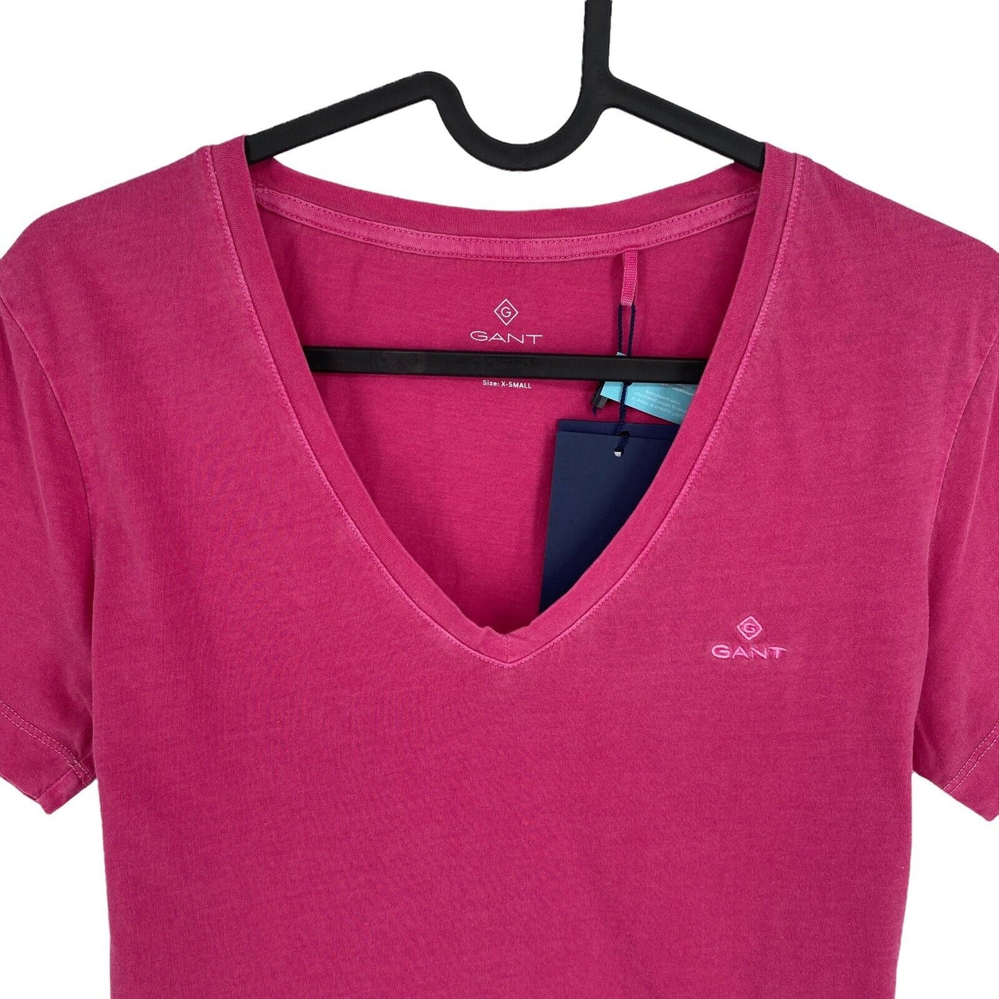 GANT T-shirt à col en V délavé rose foncé taille XS