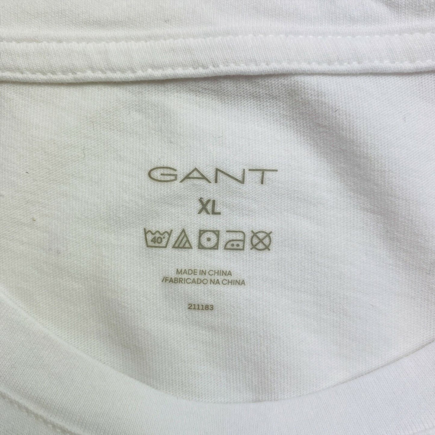 GANT White Crew Neck T Shirt Size XL