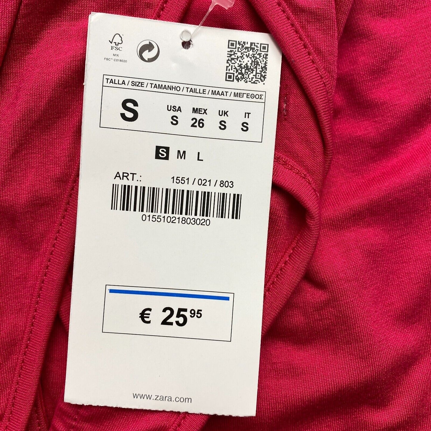 ZARA Rosa ärmelloses Fit &amp; Flare-Kleid aus Jersey mit tiefem V-Ausschnitt, Größe S