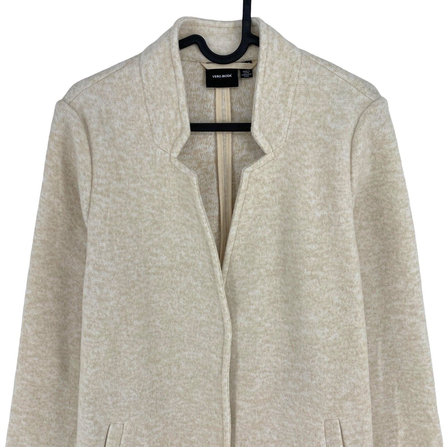 VERO MODA Womens Light Grey Brushed Katrine Jacket Blazer Size S