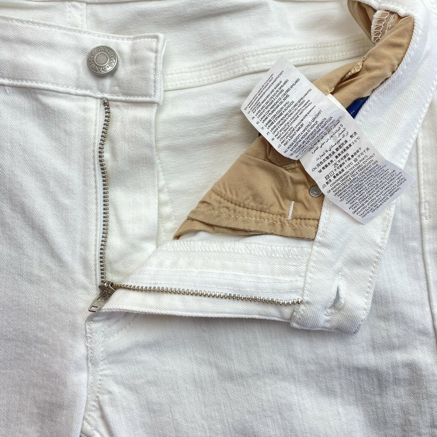 GANT White Denim Relaxed Shorts Size W27