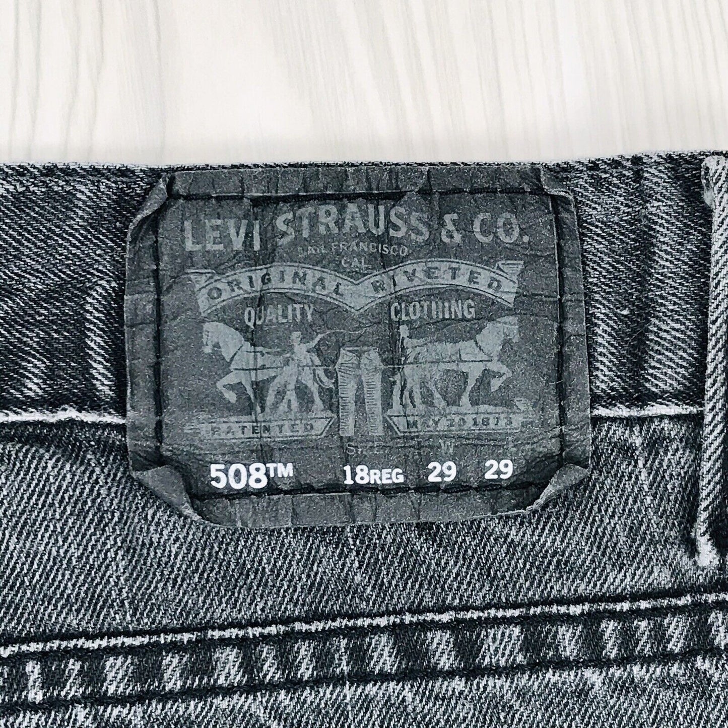 Vintage Levi's 508 Boys Dark Grey Taper Fit Jeans 18 Reg / W29 L29