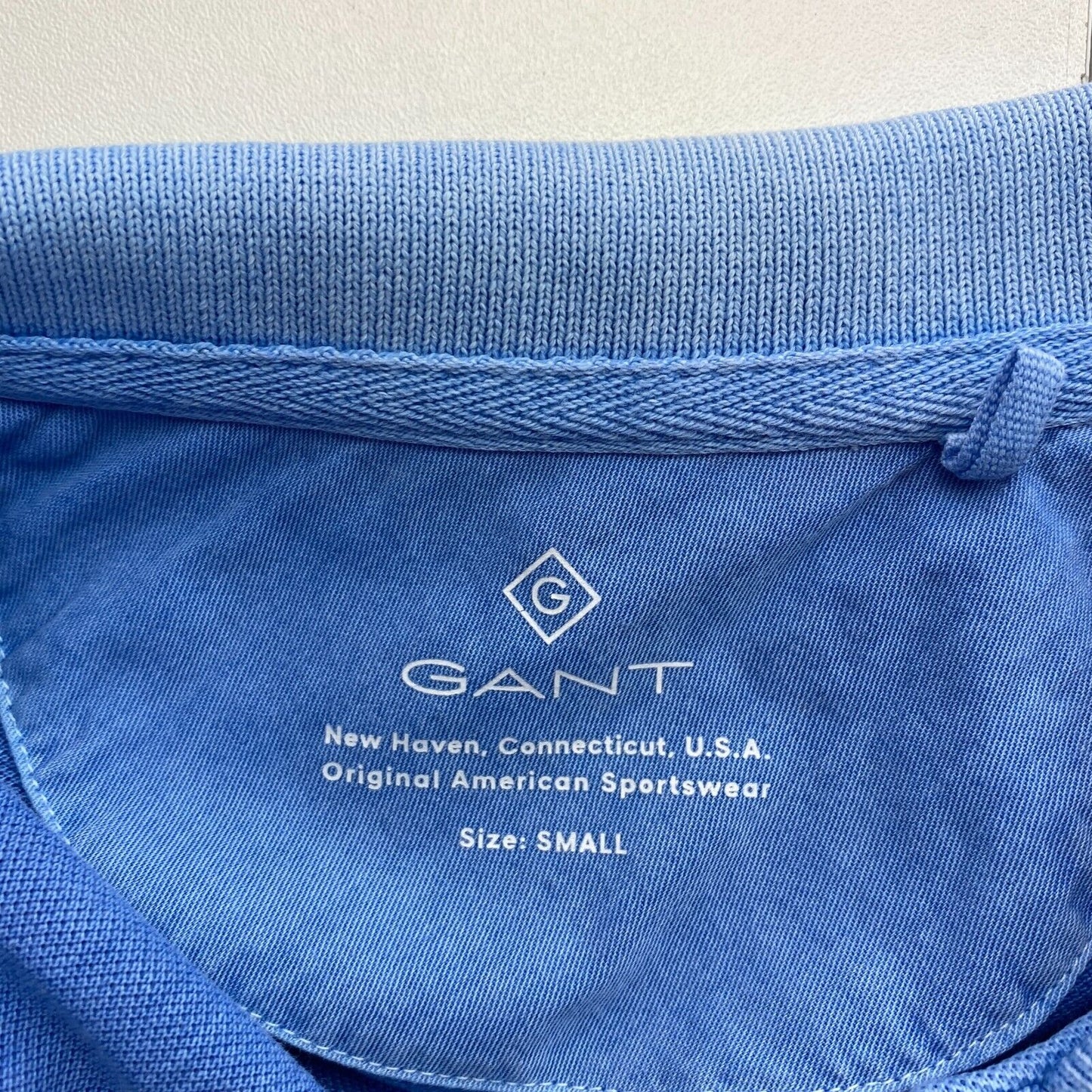 GANT Women Blue Sun Faded Pique Polo Shirt Size S