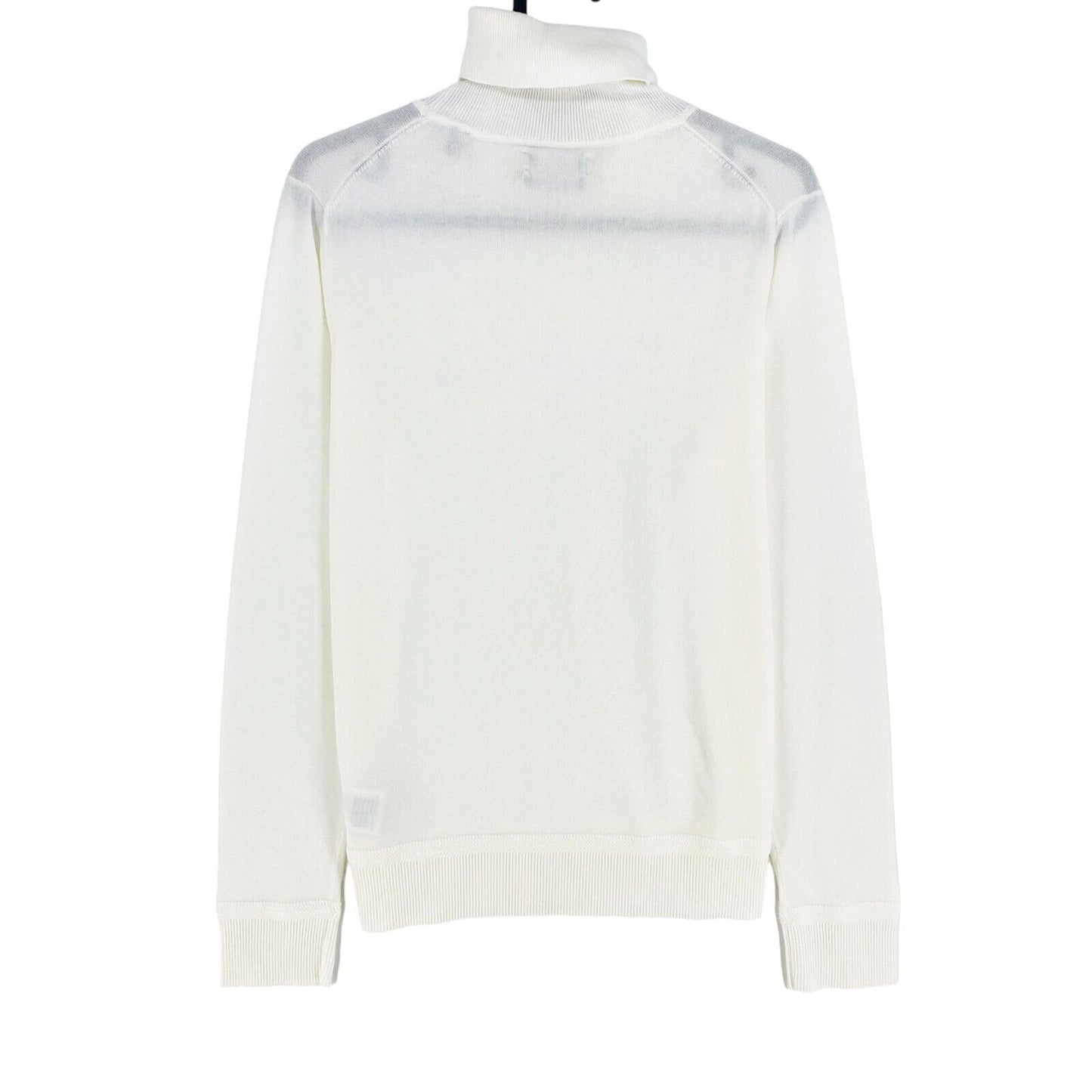 GANT White Light Cotton High Neck Sweater Jumper Size L