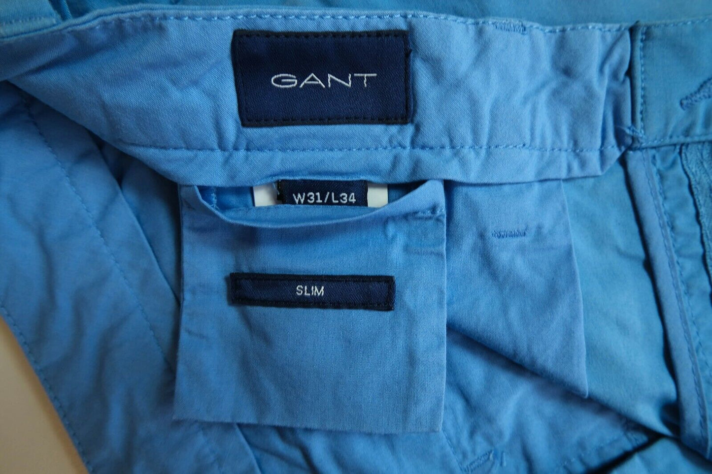 GANT Blue Slim Fit Chino Pants Trousers Size W31 L34