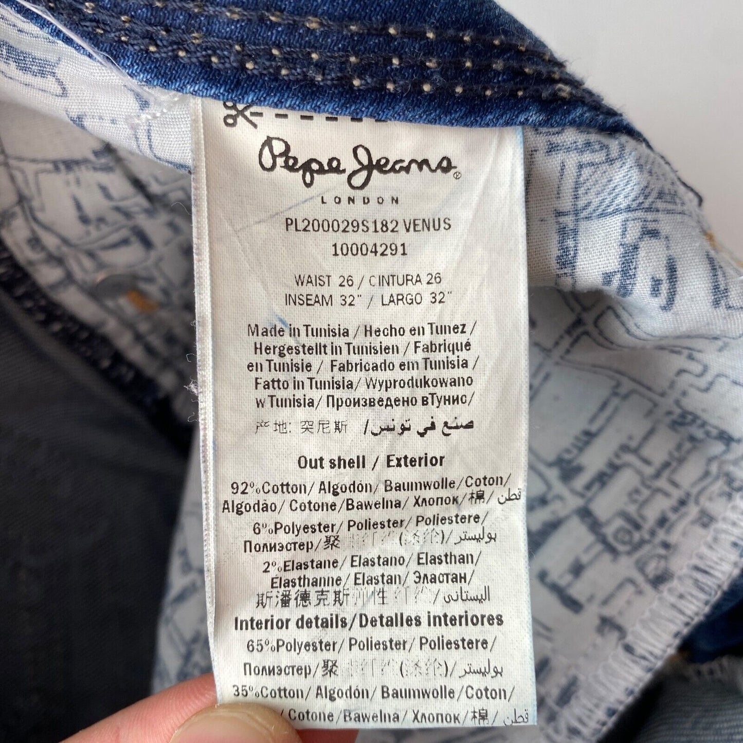 Pepe Jeans Damen Jeans mit niedriger Taille und geradem Bein, Blau, Größe W26 L32