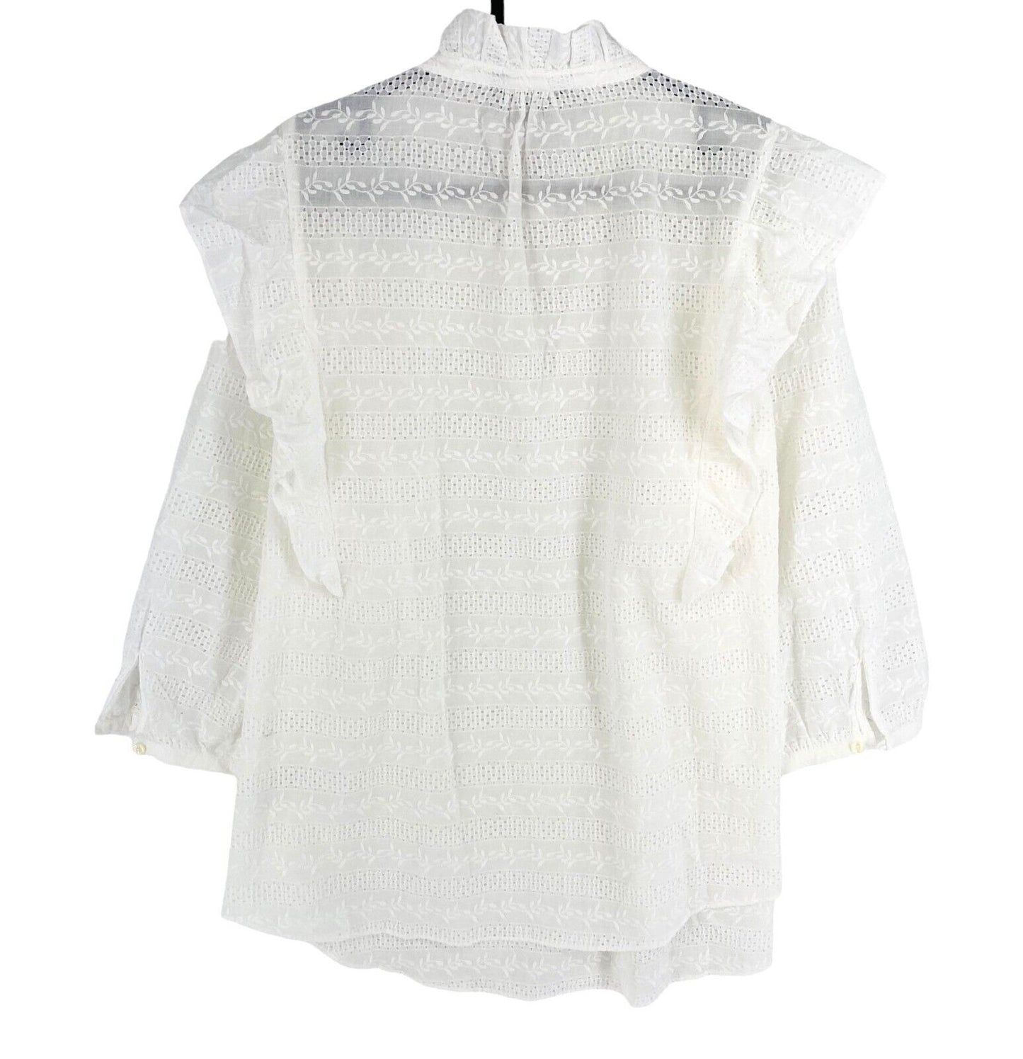 GANT Women White Broderie Anglaise Blouse Size EU 46 UK 18 US 16