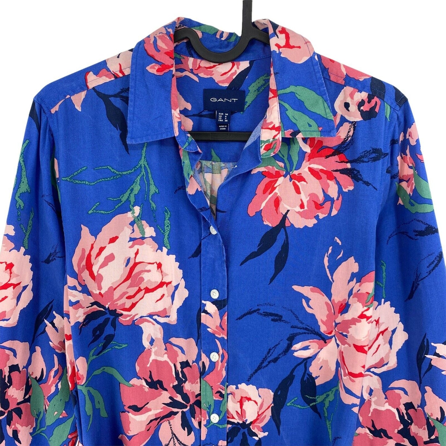 GANT Blue Peonies Robe chemise à manches longues Taille EU 34 36 UK 6 8 US 4 6