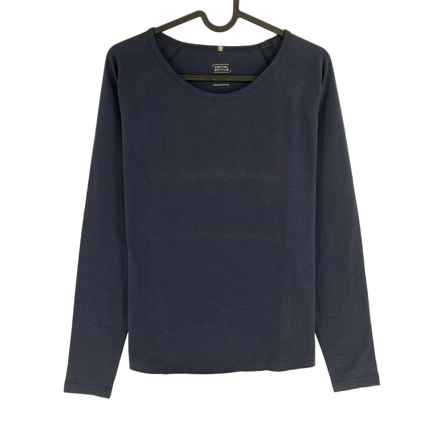 Camel Active Women Navy Blue Solid Crew Neck Long Sleeves T Shirt Size M