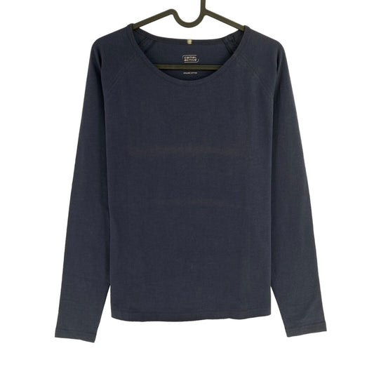 Camel Active Women Navy Blue Solid Crew Neck Long Sleeves T Shirt Size M