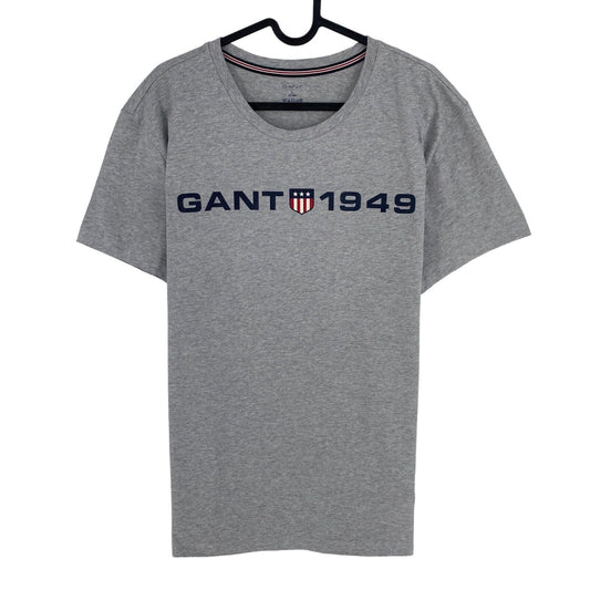 GANT T-Shirt mit Rundhalsausschnitt und Retro-Schild, Grau, Größe L