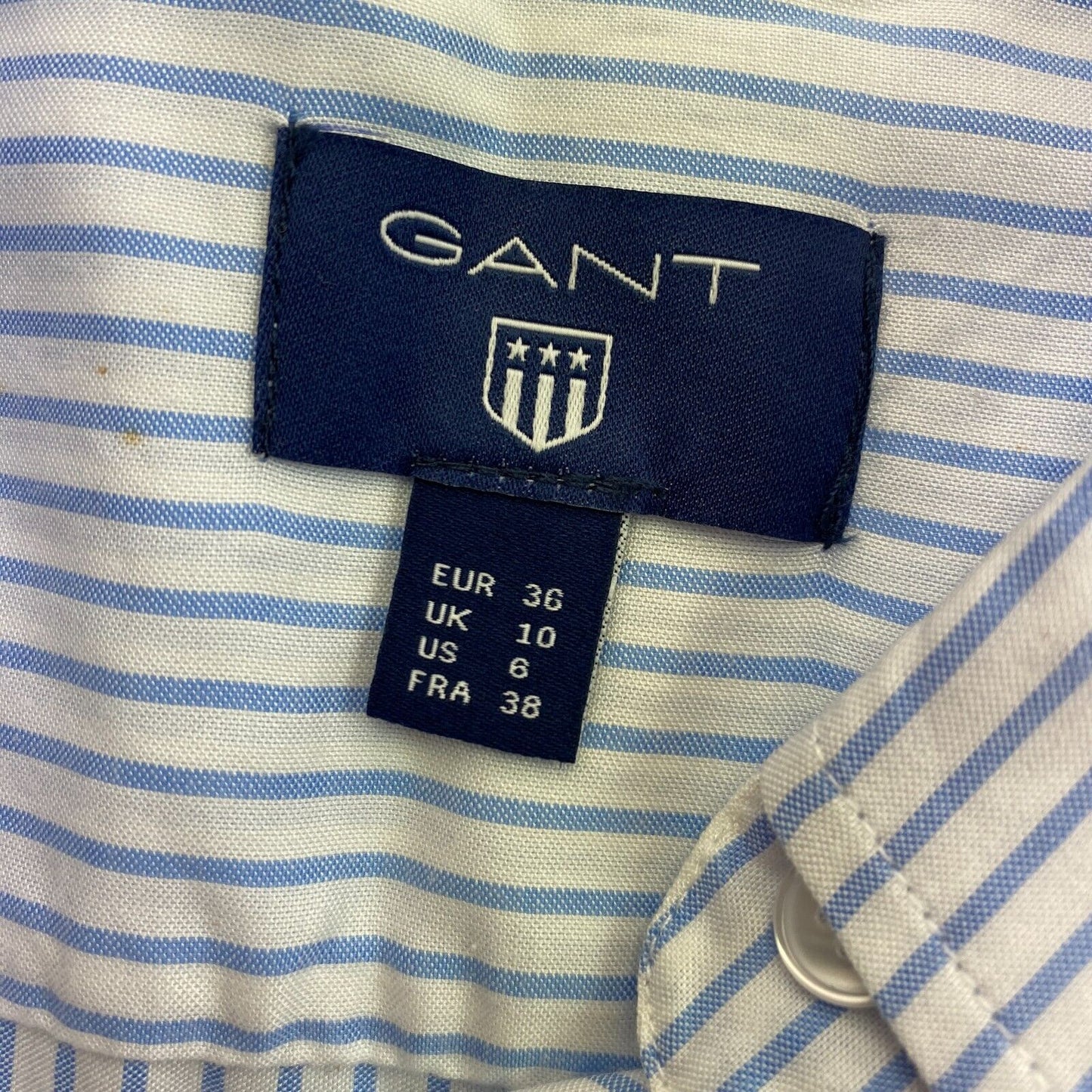 GANT Blue Striped Shirt Size EU 36 UK 10 US 6