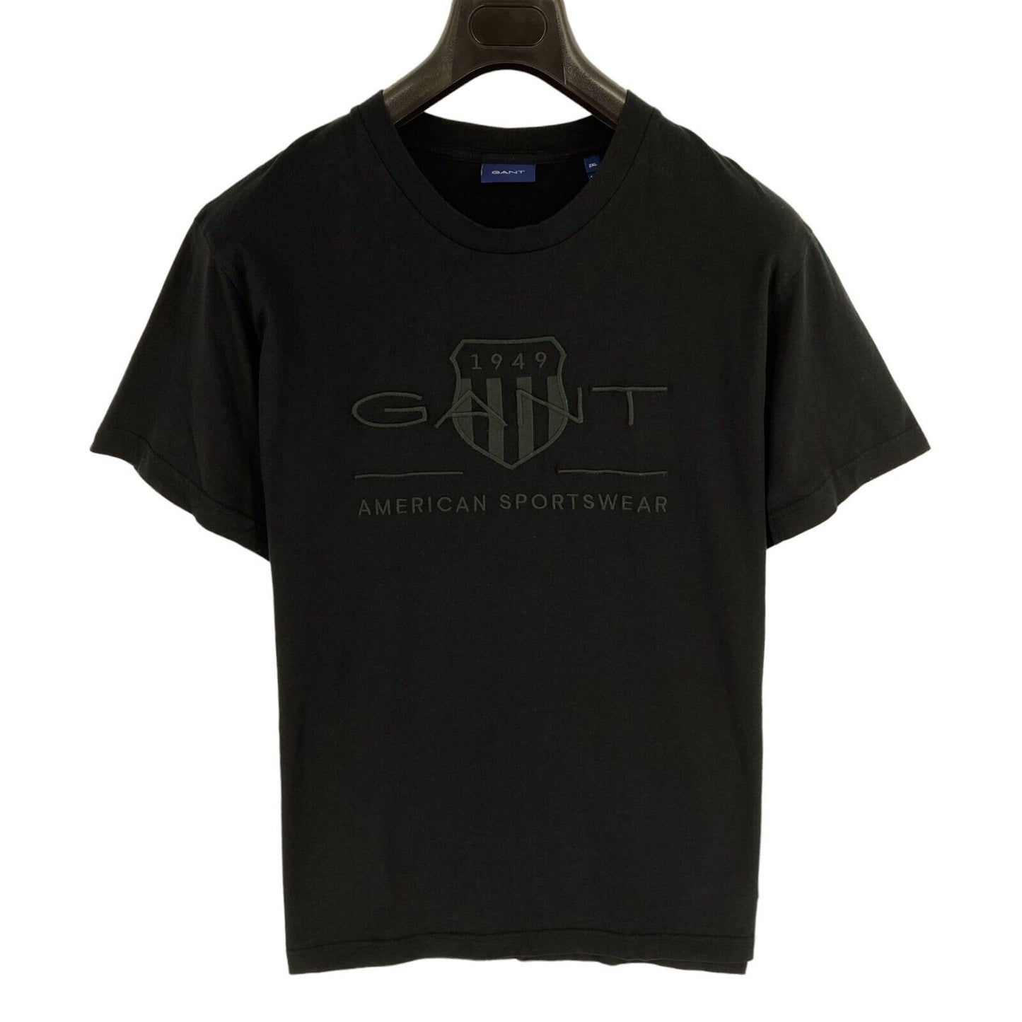 GANT Men Black Tonal Archive Shield Crew Neck Short Sleeve T Shirt Size 2XL