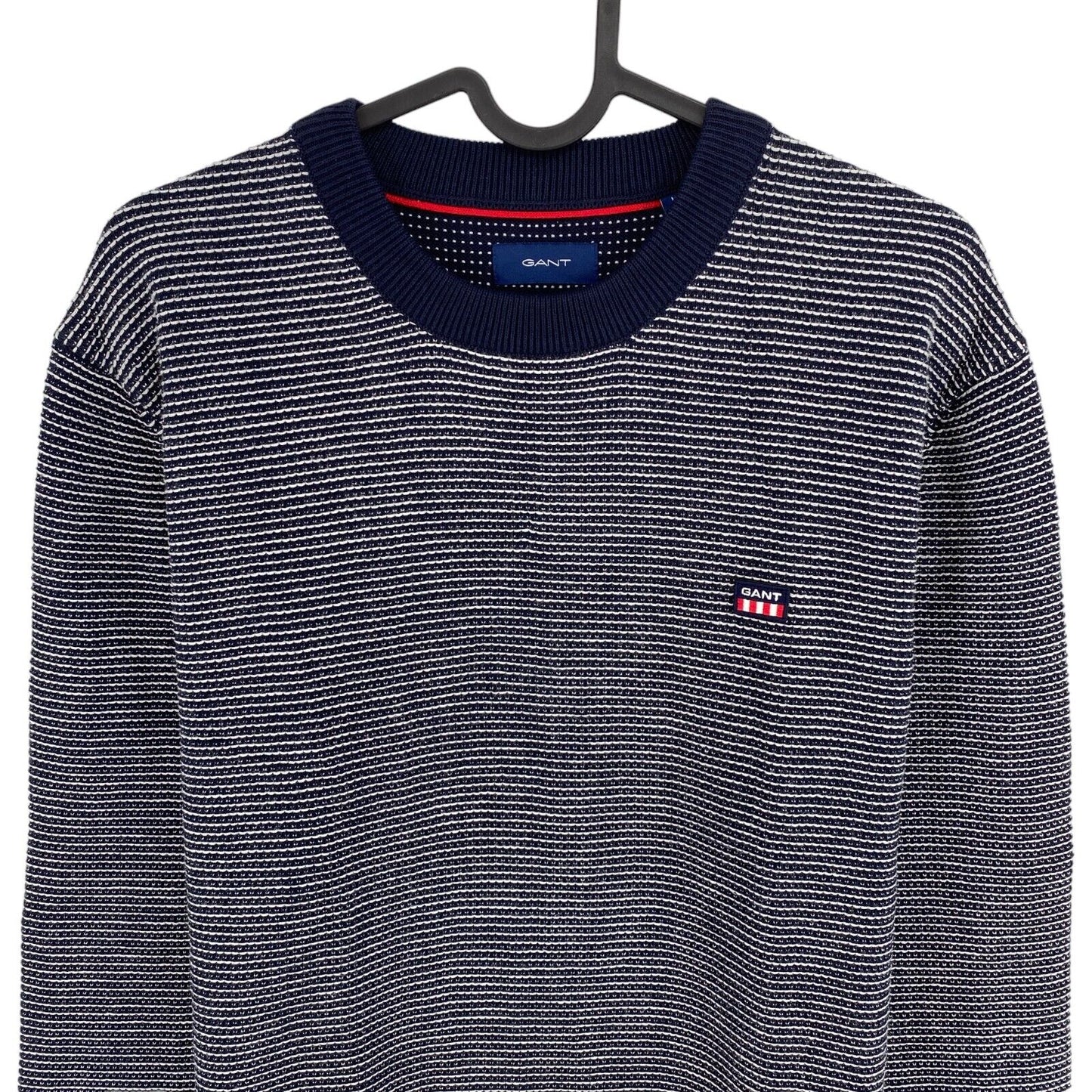 GANT Navy Blue Light Texture Crew Neck Sweater Pullover Size M