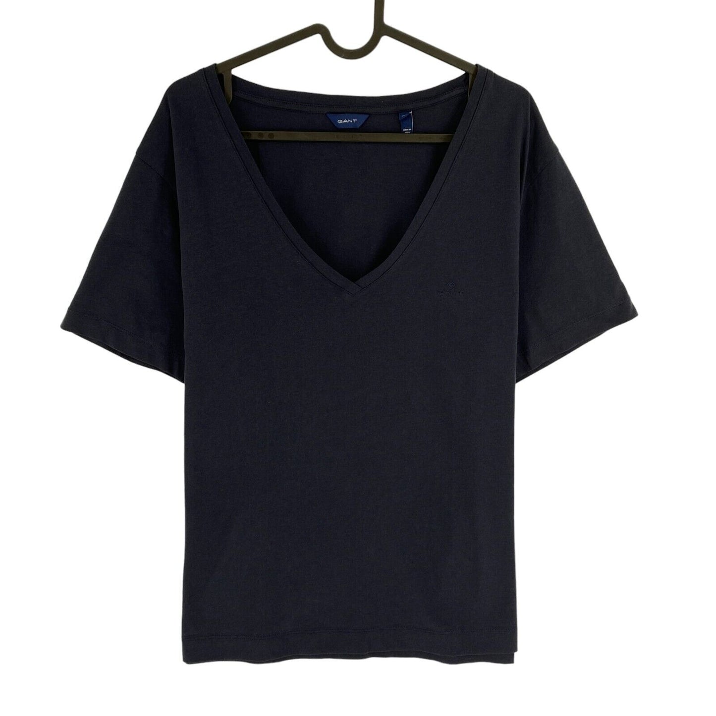 GANT Women Navy Blue Original V Neck Short Sleeves T Shirt Size 2XL XXL