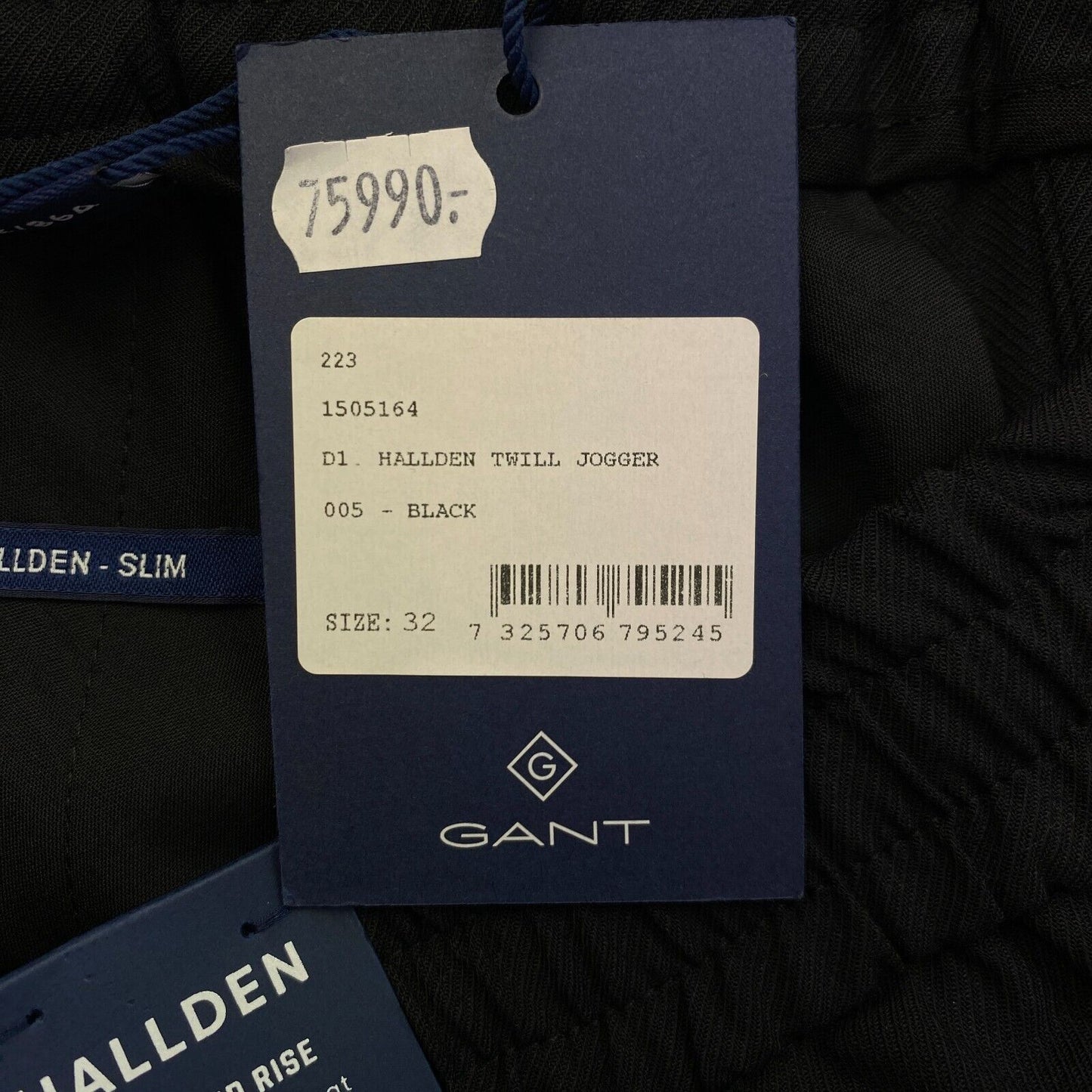 GANT – Hallden – Jogginghose aus Twill in Slim Fit, Schwarz, Größe W32 L30