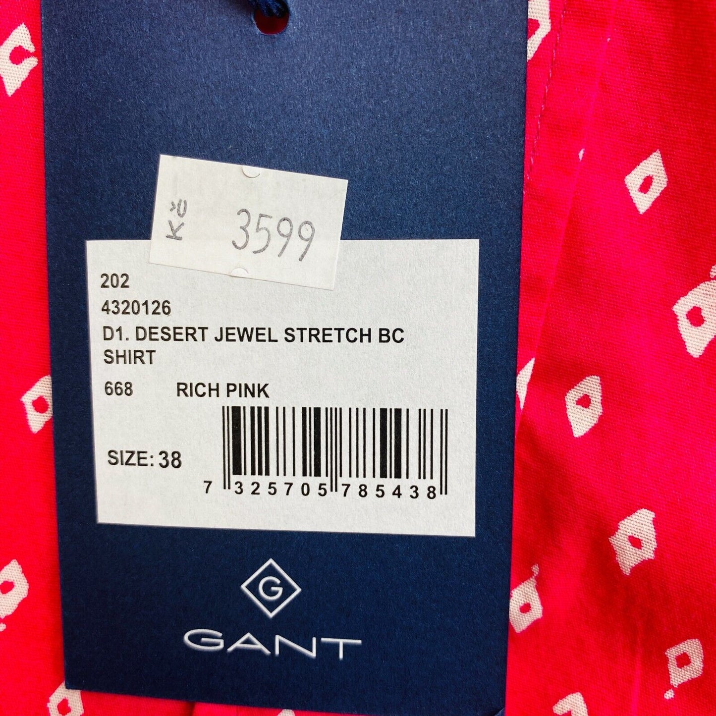 GANT Pink Desert Jewel Stretch Shirt Size EU 38 UK 10 US 8