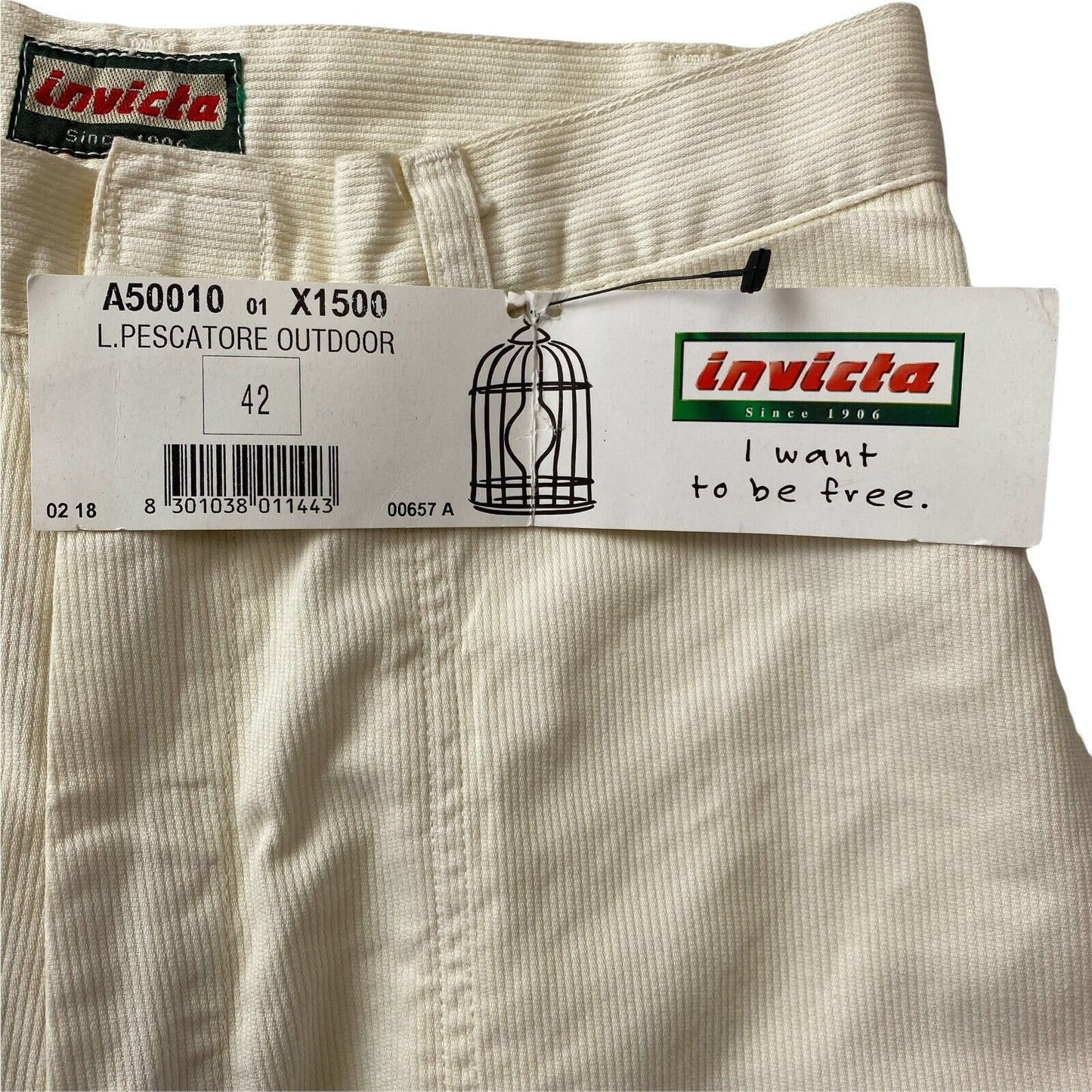 INVICTA Pantalon Capri Coupe Droite Beige Femme Taille EU 42 W27