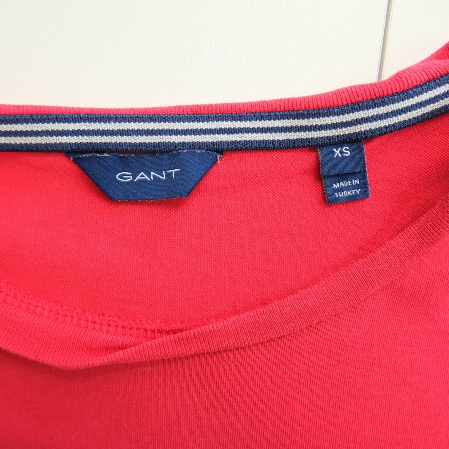 GANT Red Big Logo Crew Neck T Shirt Size XS