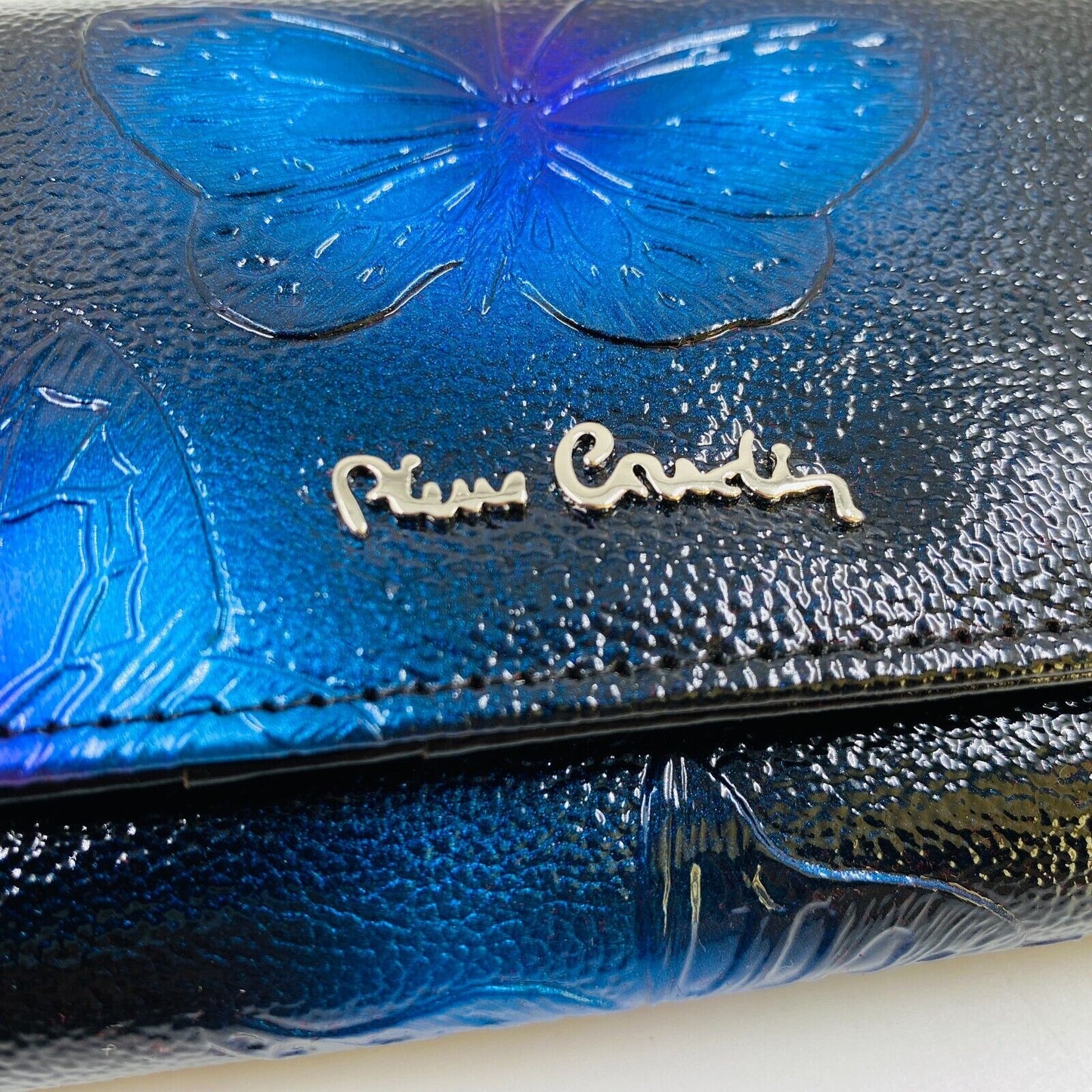 Pierre Cardin Women Black Blue Butterfly Eco Leather Wallet