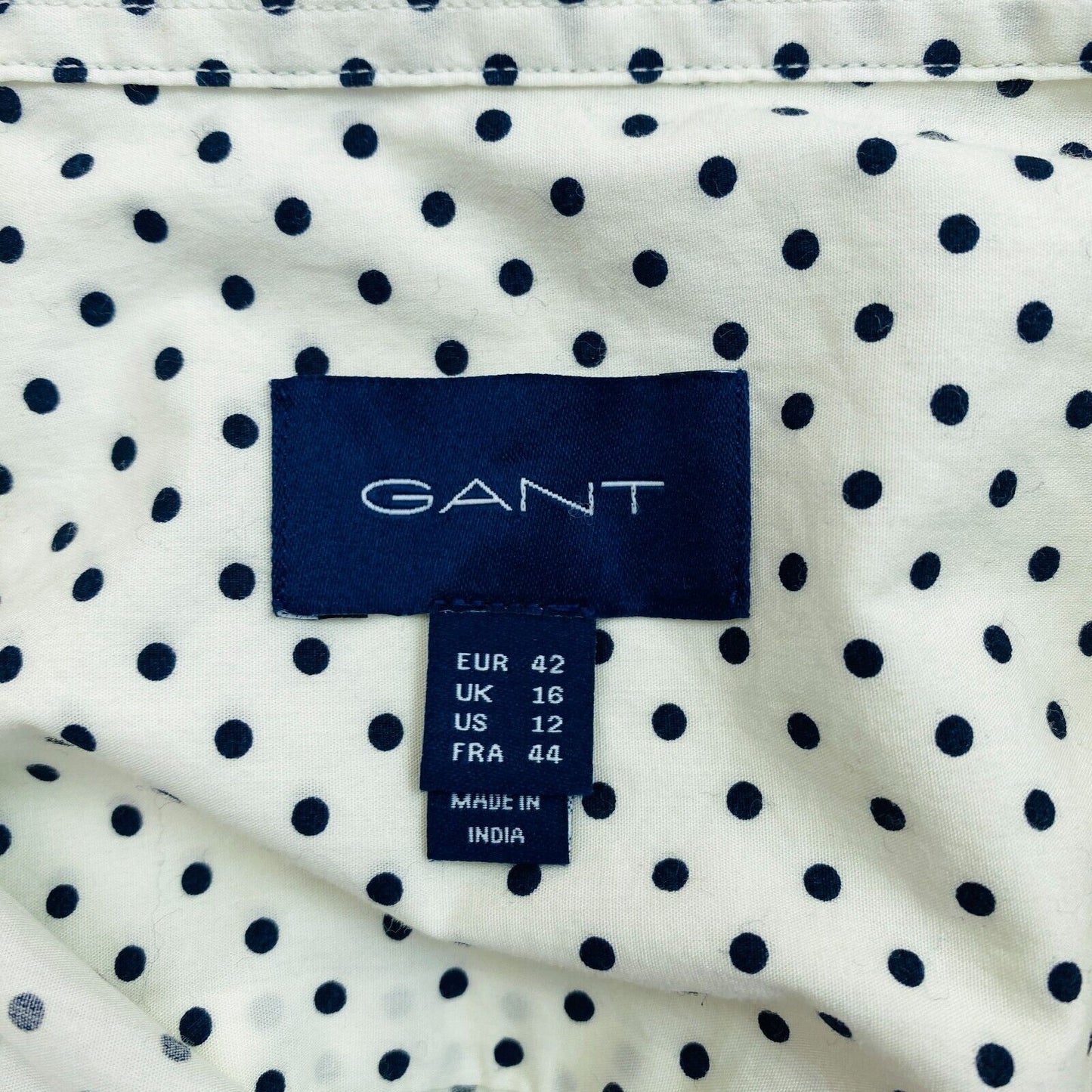 GANT White Polka Dot Shirt Size EU 42 UK 16 US 12