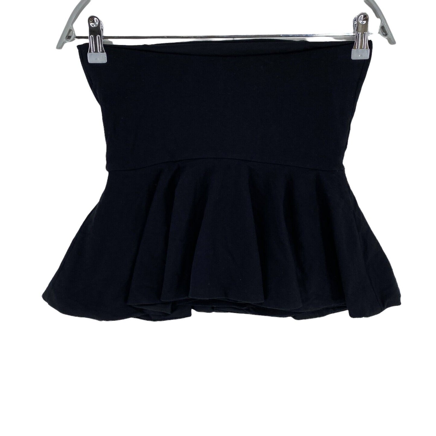 ZARA COLLECTION Schwarze Bluse aus ärmellosem Baumwollgemisch mit Trägern, Größe S