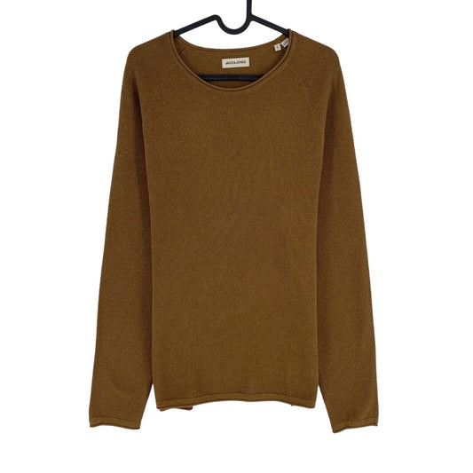 JACK&amp;JONES Pull à col rond en tricot marron pour homme Taille L