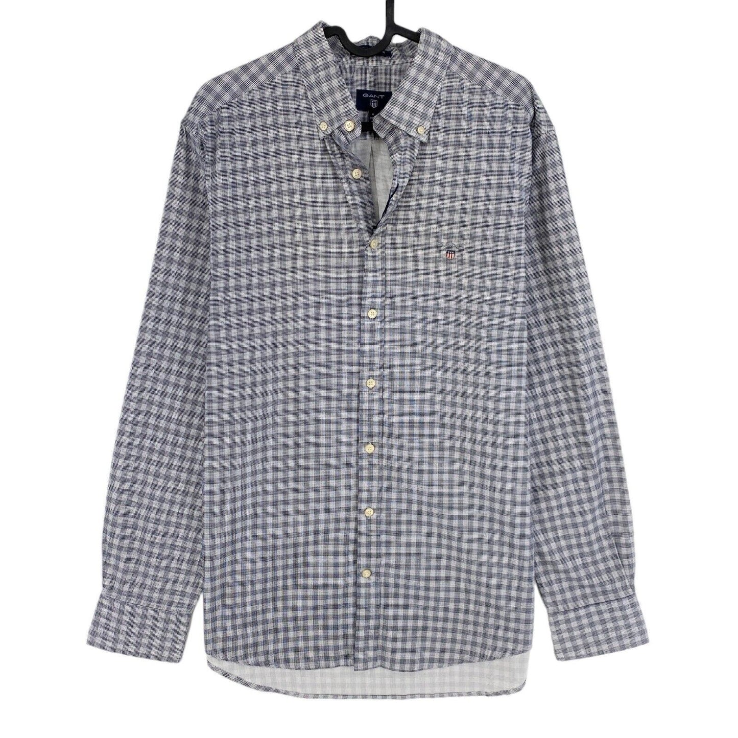 GANT White Gingham Dot Print Pro Regular Fit Shirt Size M 39/40 15.75