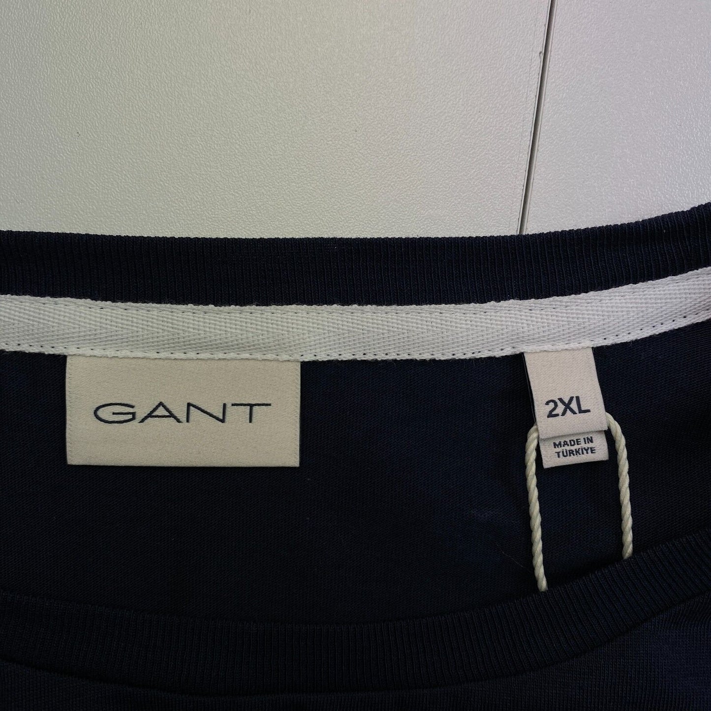 GANT Men Navy Blue Logo Crew Neck Short Sleeves T Shirt Size 2XL XXL