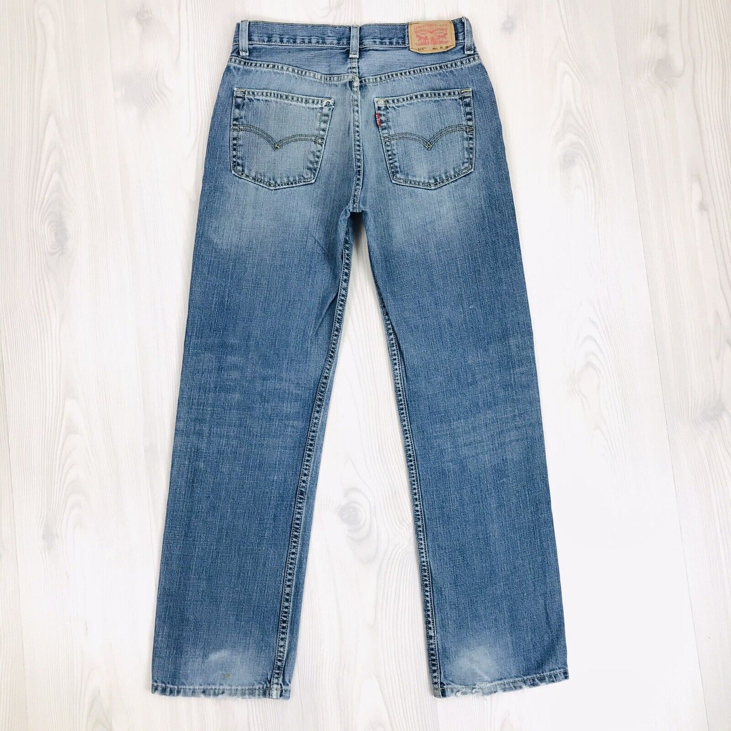 Vintage Levi's 514 Jungen Blau Straight Fit Jeans 18 Reg / W29 L29