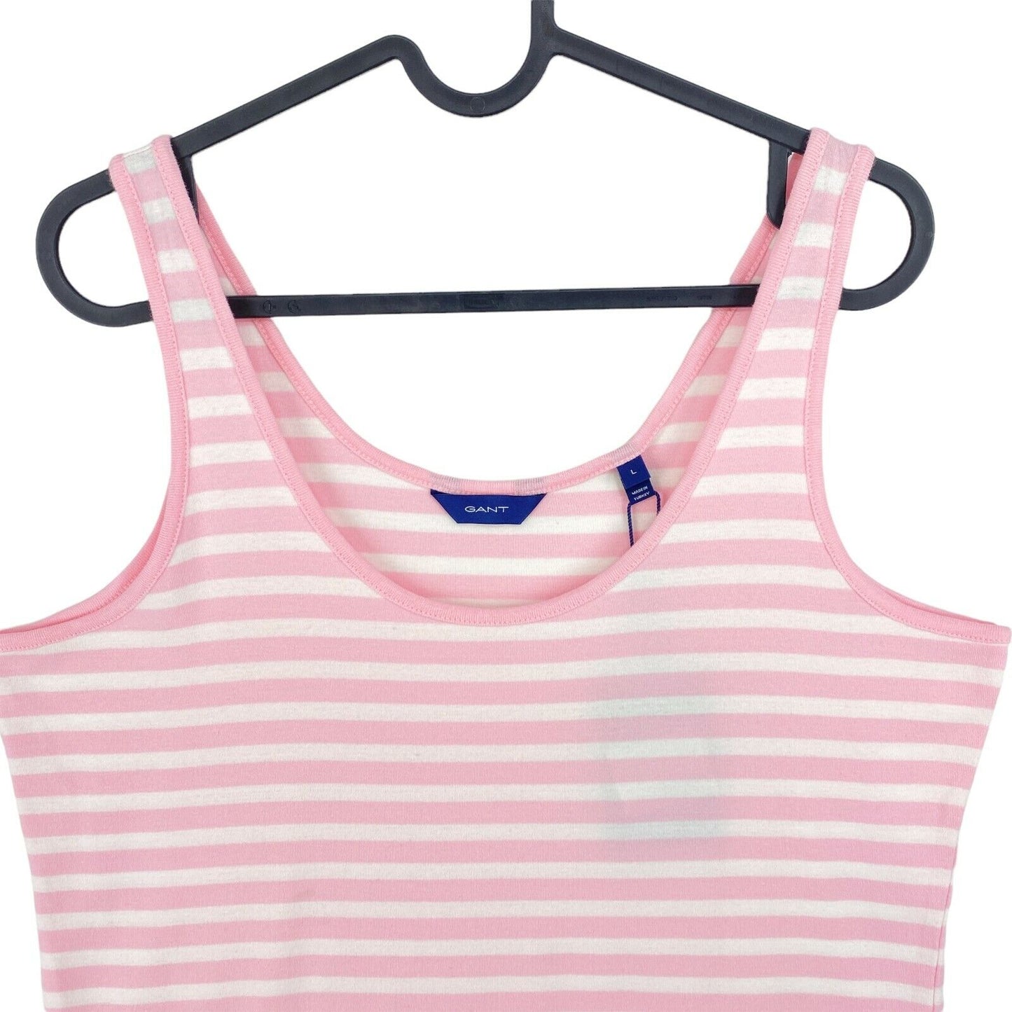 GANT Pink Striped 1x1 Rib Tank Top Size L