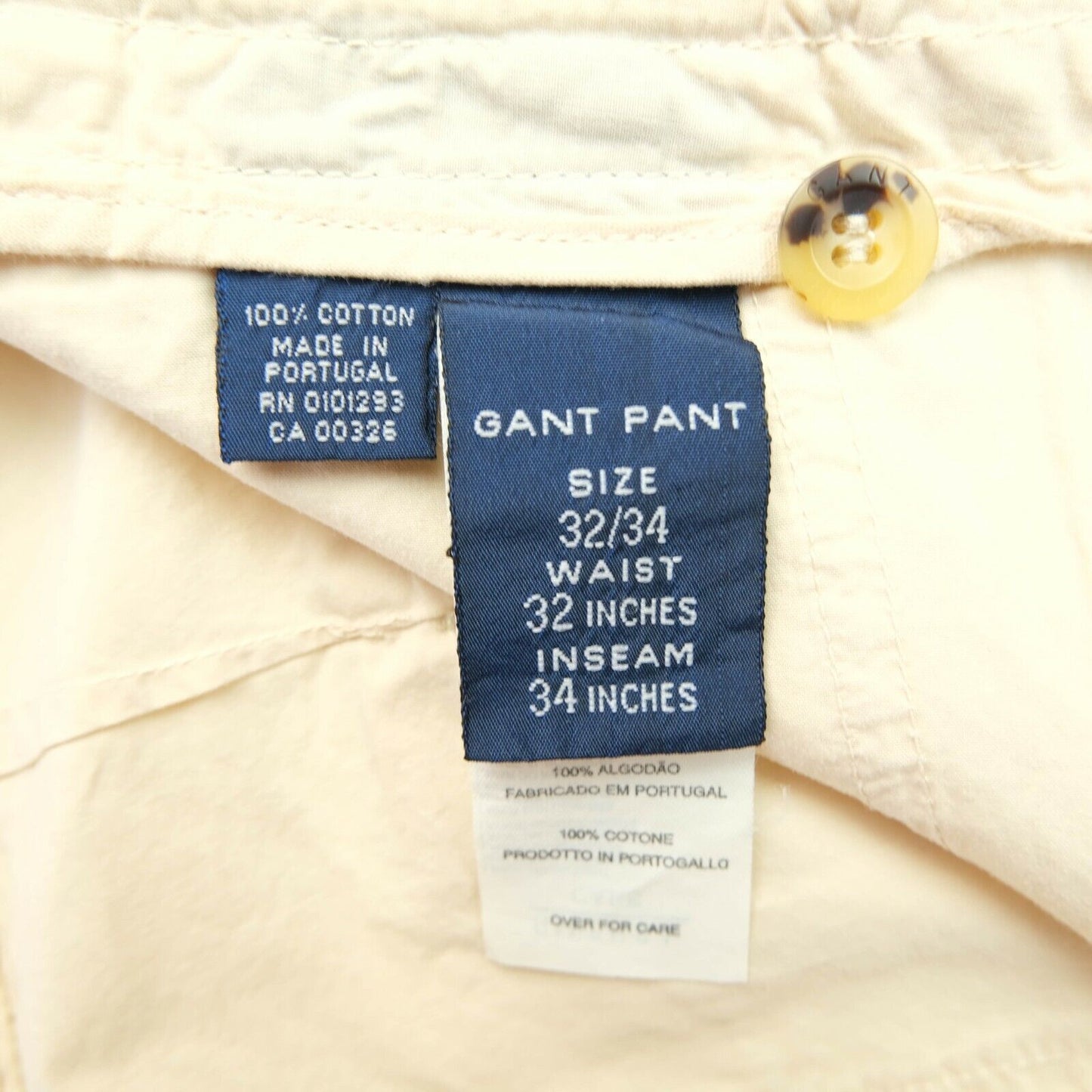 GANT Beige Chino Pants Trousers Size W32 L34