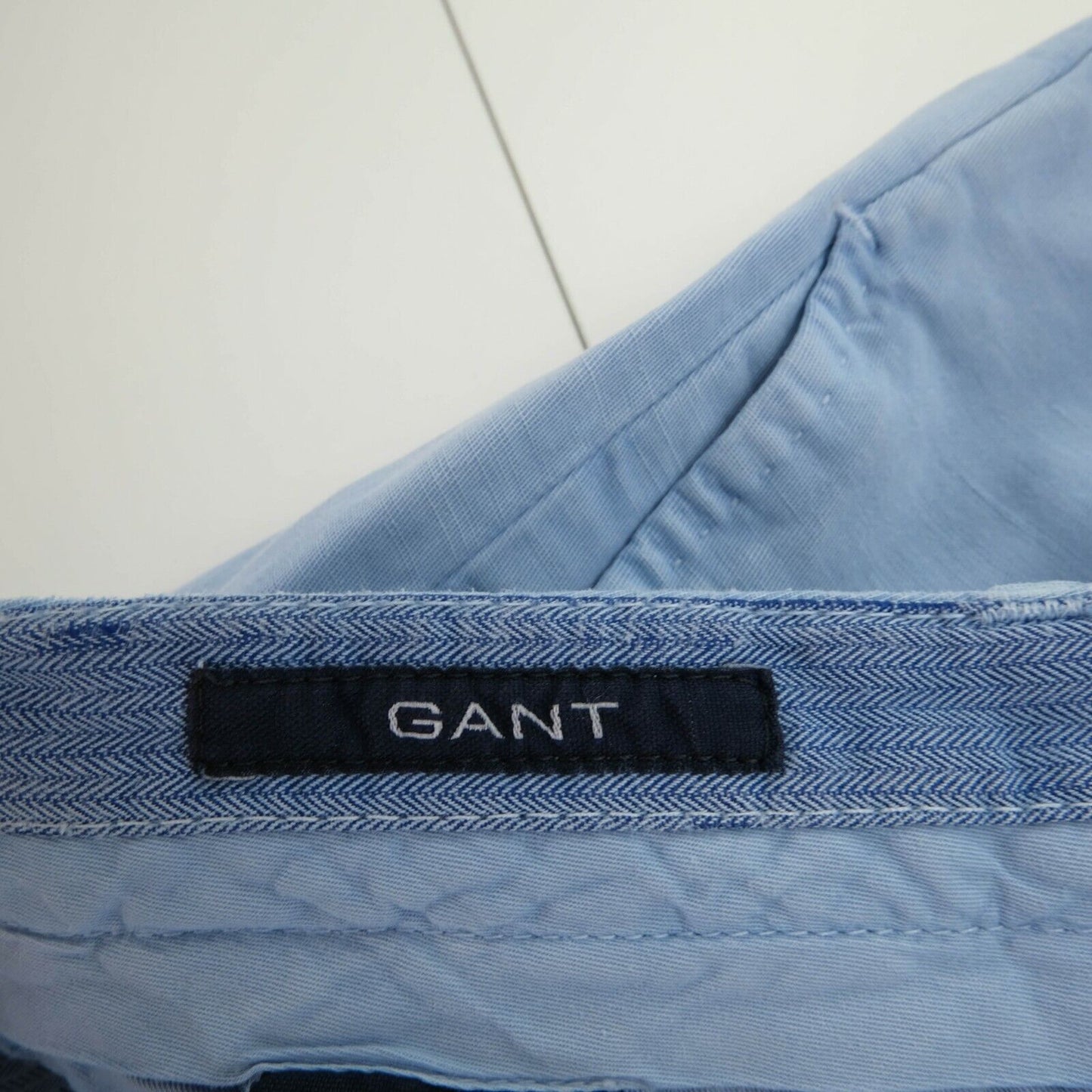 GANT Hellblaue Chinohose aus Baumwoll-Leinen-Mischgewebe, EU 48 50 52 54 56 UK/US